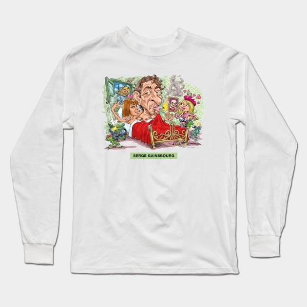 Serge Gainsbourg Long Sleeve T-Shirt by PLAYDIGITAL2020